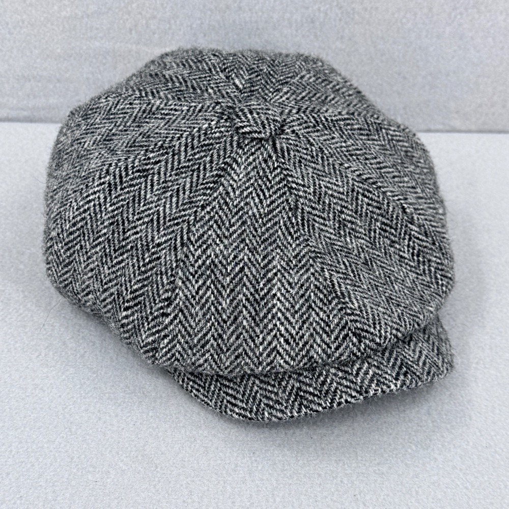 Jaxon & James Harris Tweed Castlebay Newsboy Cap Mens Medium Herringbone